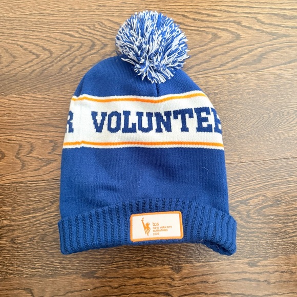 New Balance Other - New York City Marathon Blue and White Pom-Pom Beanie from New Balance